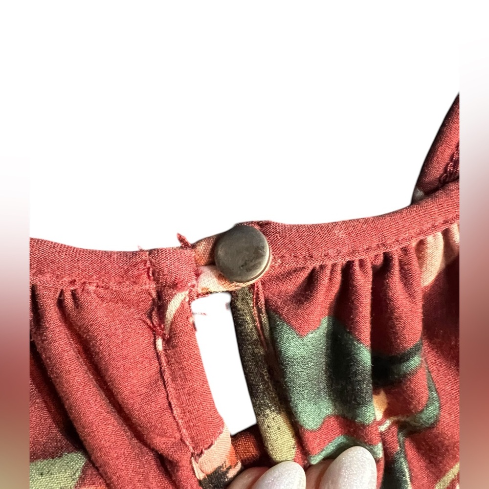 Papermoon- Stitch Fix. NWT. Floral Halter Tank Top - Rust Floral - Picture 7 of 8